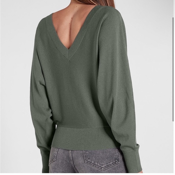 Express V-Neck Relaxed Dolman Sleeve Sweater - Picture 2 of 10